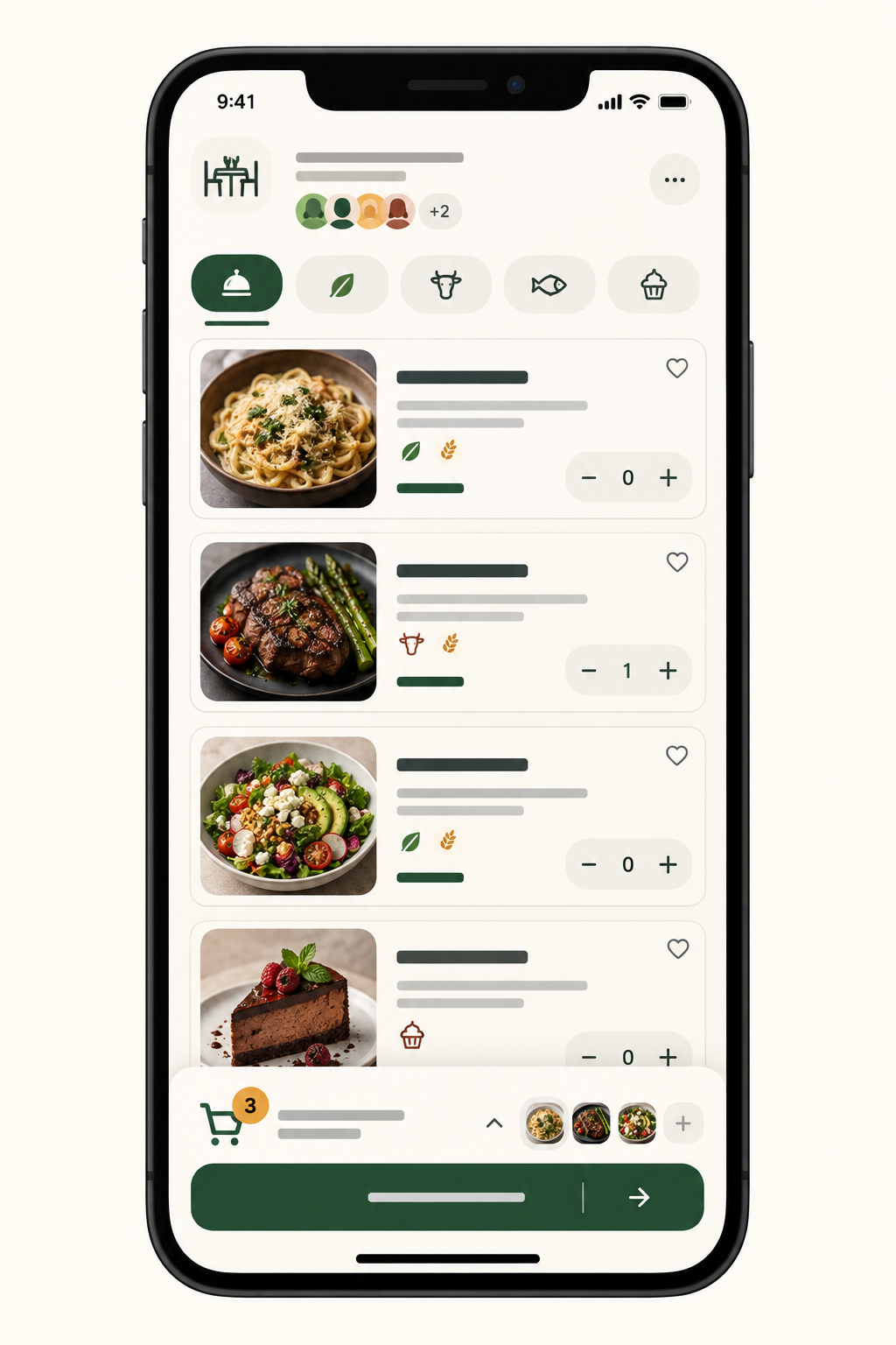 RestaurantOS customer ordering interface